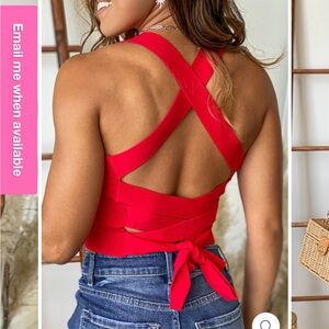 Le Lis Vibrant Red Wrap Crop Top